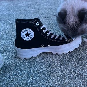 black lugged converse